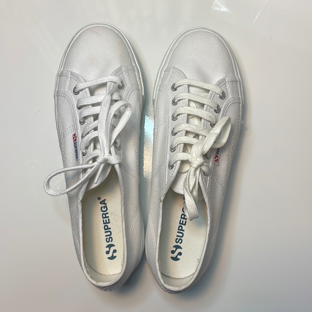 Superga 2790 white platform sneakers